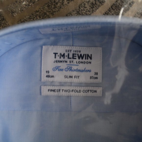TM Lewin Cutaway Collar Shirts 19 38 New - Picture 7 of 9
